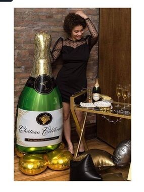 60" Bottle of Wine Foil Mylar Air Birthday Balloon Party Decor Supply